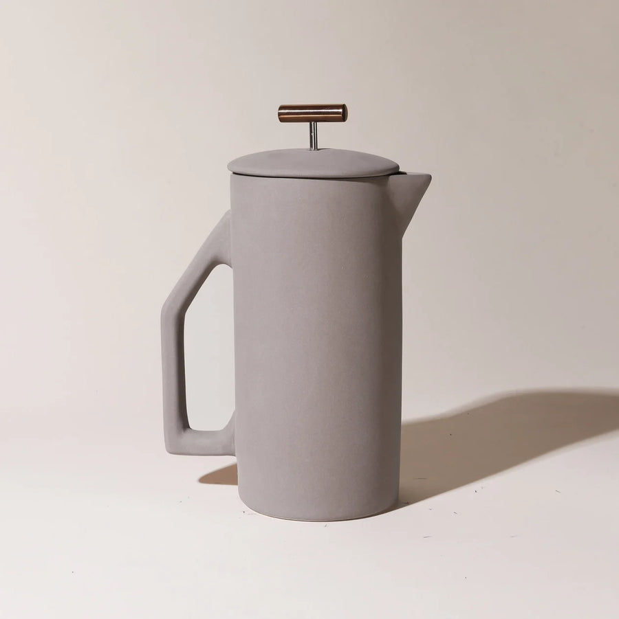 GRAY CERAMIC FRENCH PRESS