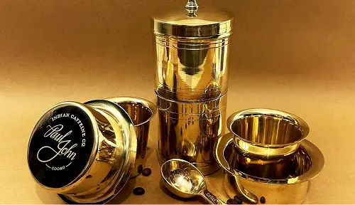 Buy a brass south Indian filter kit and get a 6 oz coffee of your choice for free 2